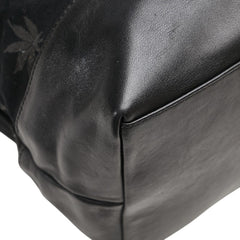 ルシアンペラフィネ ドクロ スカル トートバッグ ブラック コットン レザー レディース Lucien Pellat-Finet 【中古】