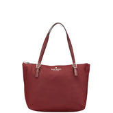 ケイトスペード ロゴ トートバッグ ワインレッド ナイロン レザー レディース Kate Spade 中古