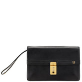 ダンヒル ダイヤルロック セカンドバッグ クラッチバッグ ブラック ゴールド レザー メンズ Dunhill 【中古】