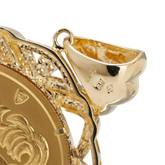 K24 ゴールド K18YG イエローゴールド ダイヤ0.13ct エリザベス2世 マン島キャットコイン 1/2OZ ペンダントトップ レディース 【中古】