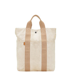 エルメス ニューフールトゥ カバス ハンドバッグ トートバッグ ベージュ ブラウン キャンバス レディース HERMES 【中古】