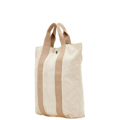 エルメス ニューフールトゥ カバス ハンドバッグ トートバッグ ベージュ ブラウン キャンバス レディース HERMES 【中古】