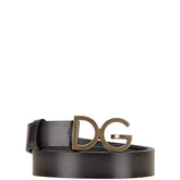ドルチェアンドガッバーナ DGロゴ ベルト 95.38 BC3981 ブラック レザー メンズ DOLCE&GABBANA 【中古】