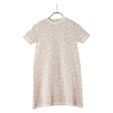 ディオール レオパード ニットワンピース サイズ:12 ピンク ベージュ ウール レディース Dior 【中古】