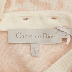 ディオール レオパード ニットワンピース サイズ:12 ピンク ベージュ ウール レディース Dior 【中古】