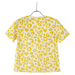 ディオール レオパード 半袖Tシャツ サイズ:12 イエロー ベージュ コットン レディース Dior 【中古】