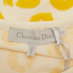 ディオール レオパード 半袖Tシャツ サイズ:12 イエロー ベージュ コットン レディース Dior 【中古】