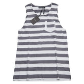 ドルチェアンドガッバーナ ボーダー タンクトップ サイズ:48 ホワイト グレー コットン メンズ DOLCE&GABBANA 【中古】