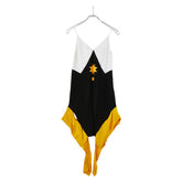 バーバリー ドレス キャミソールワンピース サイズ:4 ブラック イエロー ホワイト レーヨン レディース BURBERRY 【中古】