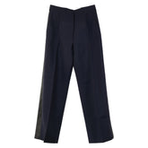 バーバリー サイドライン パンツ スラックス サイズ:38 ネイビー ブラック ウール モヘヤ レディース BURBERRY 【中古】