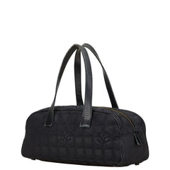 シャネル ニュートラベルライン ココマーク ミニボストンバッグ ハンドバッグ ブラック ナイロン レザー レディース CHANEL 【中古】