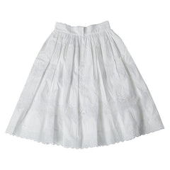 ドルチェアンドガッバーナ レース ビジュー スカート フレアスカート サイズ:40 ホワイト コットン ポリエステル レディース DOLCE&GABBANA 【中古】