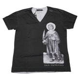 ドルチェアンドガッバーナ SAN DAMIANO Tシャツ サイズ:44 ブラック コットン メンズ DOLCE&GABBANA 【中古】