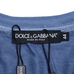 ドルチェアンドガッバーナ マリリンモンロー 切り替え ヘンリーネックTシャツ サイズ:44 ブルー コットン シルク メンズ DOLCE&GABBANA 【中古】