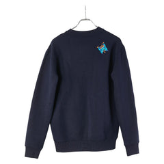 ルイ ヴィトン 23SS バタフライ エンブロイダリー スウェットトレーナー 裏起毛 サイズ:L ネイビー マルチカラー コットン メンズ LOUIS VUITTON 【中古】
