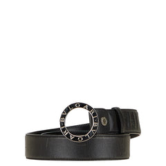 ブルガリ ブルガリブルガリ ベルト ブラック シルバー レザー メンズ BVLGARI 【中古】