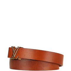 ルイ ヴィトン サンチュール イニシアル ベルト 85/34 M6903 ブラウン ゴールド レザー メッキ レディース LOUIS VUITTON 【中古】