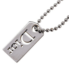 ディオール Diorロゴ プレート ボールチェーン ネックレス シルバー メタル レディース Dior 【中古】
