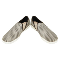ドルチェアンドガッバーナ 総柄 シューズ スリッポン サイズ:7.5 ベージュブラウン キャンバス メンズ DOLCE&GABBANA 【中古】