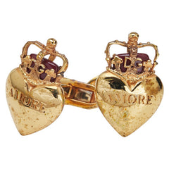 ドルチェアンドガッバーナ ハート モチーフ カフス ゴールド レッド メッキ レディース DOLCE&GABBANA 【中古】