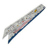 エルメス ツイリー Les Chiens Parisiens パリジャンの犬 スカーフ グレー マルチカラー レディース HERMES 【中古】