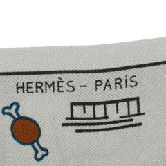 エルメス ツイリー Les Chiens Parisiens パリジャンの犬 スカーフ グレー マルチカラー レディース HERMES 【中古】