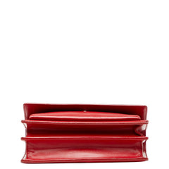 サンローラン YSLロゴ チェーン ショルダーバッグ レッド レザー レディース SAINT LAURENT 【中古】