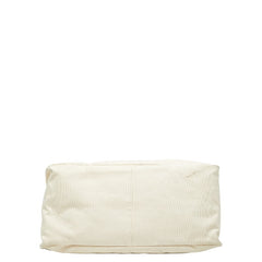 ロエベ Paula’s Ibiza パウラズイビザ カンバス トートバッグ ホワイト アイボリー ブルー キャンバス レディース LOEWE 【中古】