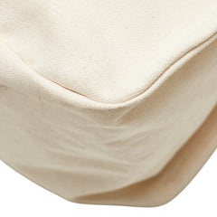 ロエベ Paula’s Ibiza パウラズイビザ カンバス トートバッグ ホワイト アイボリー ブルー キャンバス レディース LOEWE 【中古】