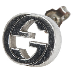 グッチ インターロッキングG スタッドピアス 片耳 SV925 シルバー レディース GUCCI 【中古】