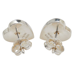 グッチ ロゴ ハート スタッド ピアス SV925 シルバー レディース GUCCI 【中古】