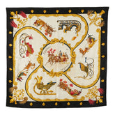 エルメス カレ90 Plumes et Grelots 羽飾りと鈴 スカーフ ベージュ ブラック マルチカラー シルク レディース HERMES 【中古】