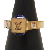 ルイ ヴィトン バーグ ギャンブル リング 指輪 #M M65098 ゴールド パープル メッキ スワロフスキー レディース LOUIS VUITTON 【中古】