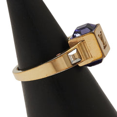 ルイ ヴィトン バーグ ギャンブル リング 指輪 #M M65098 ゴールド パープル メッキ スワロフスキー レディース LOUIS VUITTON 【中古】