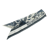 ディオール ミッツァ スカーフ ネイビー アイボリー シルク レディース Dior 【中古】