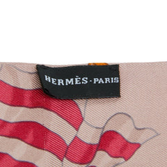 エルメス ツイリー 旗 スカーフ ピンク マルチカラー シルク レディース HERMES 【中古】