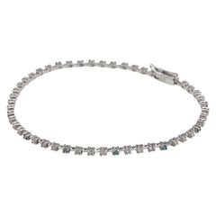 K18WG ホワイトゴールド ダイヤ1.00ct テニスチェーン ブレスレット レディース 【中古】