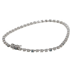K18WG ホワイトゴールド ダイヤ1.00ct テニスチェーン ブレスレット レディース 【中古】