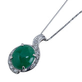 Pt900 プラチナ Pt850 プラチナ ひすい3.18ct ダイヤ0.10ct ペンダントネックレス レディース 【中古】