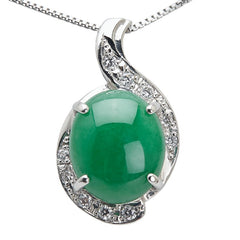 Pt900 プラチナ Pt850 プラチナ ひすい3.18ct ダイヤ0.10ct ペンダントネックレス レディース 【中古】