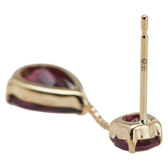 K18YG イエローゴールド ガーネット3.00ct ピアス レディース 【中古】