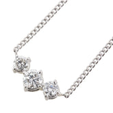 Pt900 プラチナ Pt850 プラチナ ダイヤ0.75ct スリーストーン ペンダントネックレス レディース 【中古】