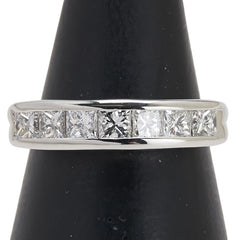 Pt900 プラチナ ダイヤ1.00ct 一文字 リング 指輪 レディース 11号 【中古】