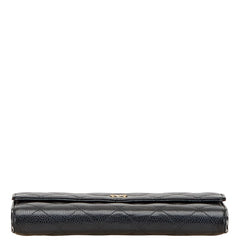 シャネル マトラッセ ココマーク 長財布 ブラック キャビアスキン レディース CHANEL 【中古】