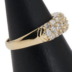 K18YG イエローゴールド ダイヤ1.00ct パヴェ リング 指輪 レディース 9号 【中古】