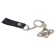 ヴィヴィアンウエストウッド オーブ キーホルダー シルバー ブラック メタル レザー レディース Vivienne Westwood 【中古】