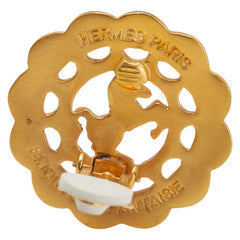 エルメス BIJOUTERIE FANTAISIE 馬 ホース イヤリング 片側のみ ゴールド メッキ レディース HERMES 【中古】