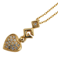 ジバンシー ハート ラインストーン ネックレス ゴールド メッキ レディース Givenchy 【中古】