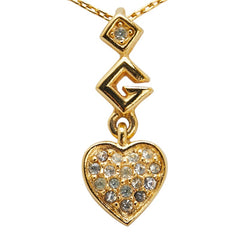 ジバンシー ハート ラインストーン ネックレス ゴールド メッキ レディース Givenchy 【中古】