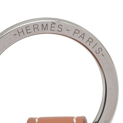 エルメス Apple Air Tag エアタグ チャーム バッグチャーム ブラウン シルバー ヴォースイフト メタル レディース HERMES 【中古】